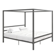 DHP Rory King Metal Canopy Bed in Gunmetal Grey