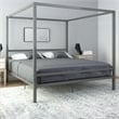 DHP Rory King Metal Canopy Bed in Gunmetal Grey