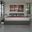 DHP Ryan King Velvet Upholstered Bed with Storage in Grey