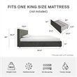 DHP Ryan King Velvet Upholstered Bed with Storage in Grey