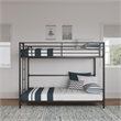 DHP BrEZ Build Daven Twin Over Twin Metal Bunk Kids Bed in Black