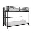 DHP BrEZ Build Daven Twin Over Twin Metal Bunk Kids Bed in Black
