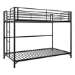 DHP BrEZ Build Daven Twin Over Twin Metal Bunk Kids Bed in Black