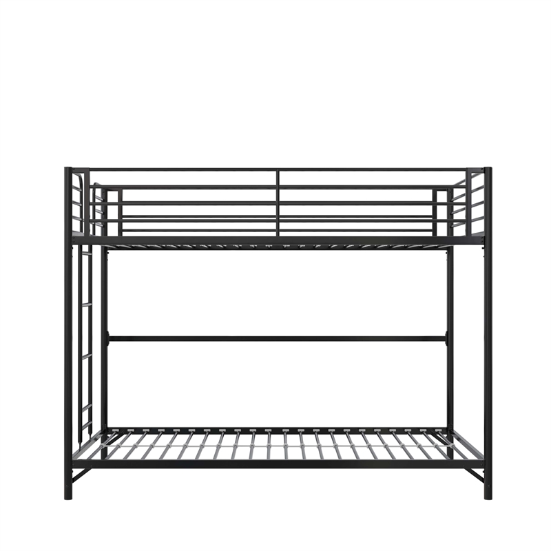 DHP BrEZ Build Daven Twin Over Twin Metal Bunk Kids Bed in Black