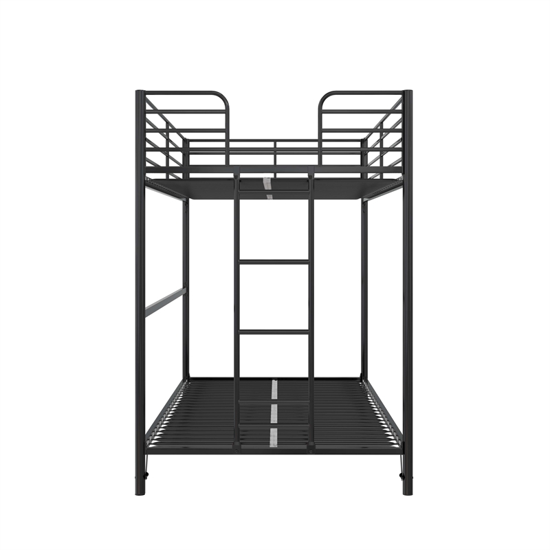 DHP BrEZ Build Daven Twin Over Twin Metal Bunk Kids Bed in Black