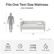 DHP Alicent Mid-Century Linen Fabric Upholstered Twin Daybed Frame in Gray