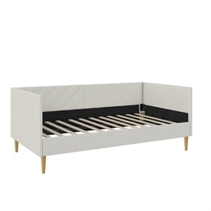 DHP Alicent Mid-Century Linen Fabric Upholstered Twin Daybed Frame in Gray