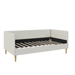 DHP Alicent Mid-Century Linen Fabric Upholstered Twin Daybed Frame in Gray