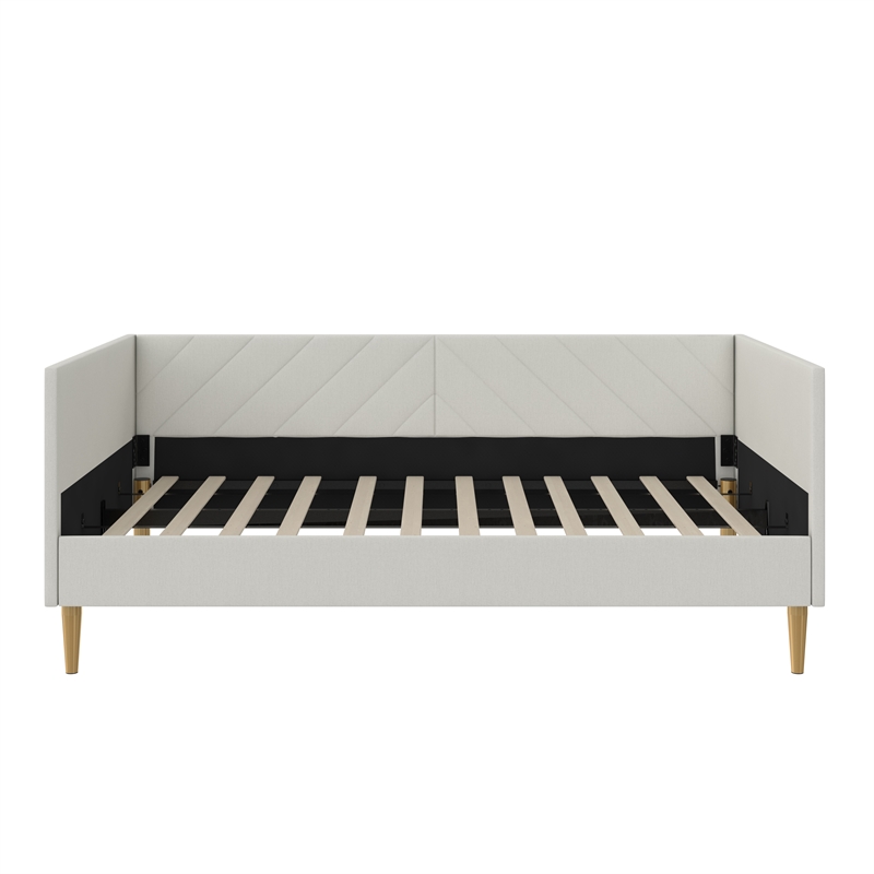 DHP Alicent Mid-Century Linen Fabric Upholstered Twin Daybed Frame in Gray