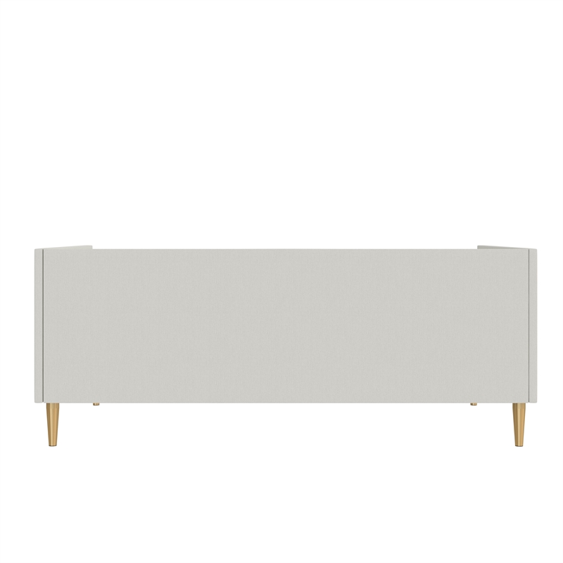 DHP Alicent Mid-Century Linen Fabric Upholstered Twin Daybed Frame in Gray