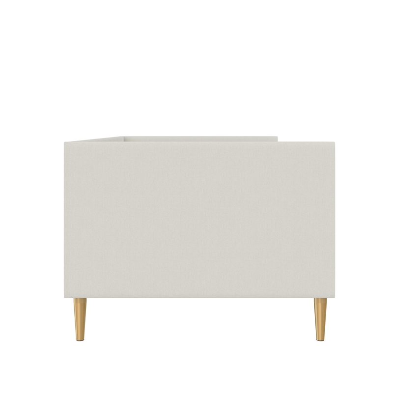 DHP Alicent Mid-Century Linen Fabric Upholstered Twin Daybed Frame in Gray