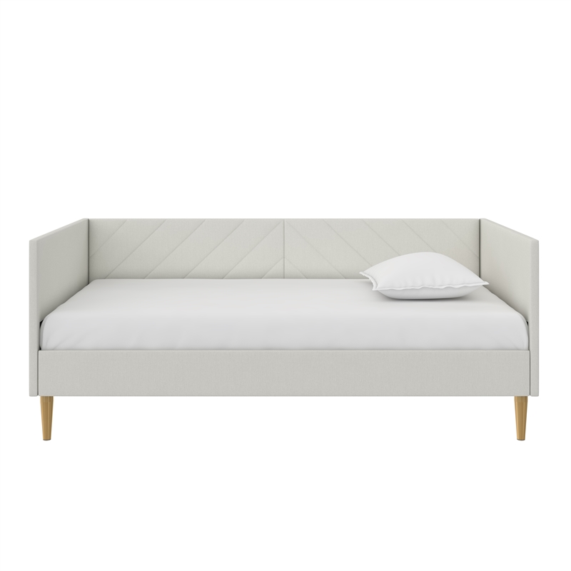 DHP Alicent Mid-Century Linen Fabric Upholstered Twin Daybed Frame in Gray