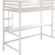 Novogratz Maxwell Metal Twin Loft Bed with Desk in Blue