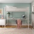 Novogratz Maxwell Metal Twin Loft Bed with Desk in Blue