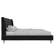 Novogratz Her Majesty Tufted Upholstered King Bed Frame in Black Velvet