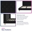 Novogratz Her Majesty Tufted Upholstered King Bed Frame in Black Velvet