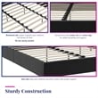 Novogratz Her Majesty Tufted Upholstered King Bed Frame in Black Velvet