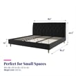 Novogratz Her Majesty Tufted Upholstered King Bed Frame in Black Velvet