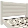 Novogratz Louis King Upholstered Bed Frame with High Tufted Headboard in Ivory