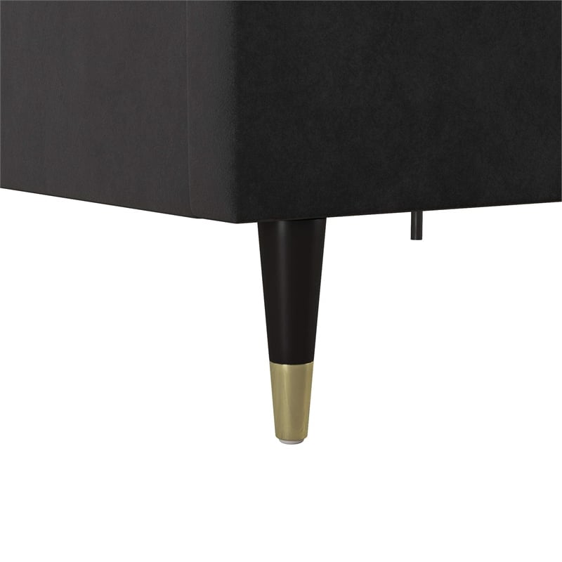CosmoLiving by Cosmopolitan Audrey Queen Upholstered Bed in Black Velvet