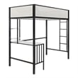 Novogratz Axel Metal Twin Loft Bed with Desk and Shelves in Black and Off White