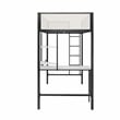 Novogratz Axel Metal Twin Loft Bed with Desk and Shelves in Black and Off White