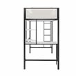 Novogratz Axel Metal Twin Loft Bed with Desk and Shelves in Black and Off White