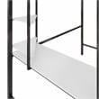 Novogratz Axel Metal Twin Loft Bed with Desk and Shelves in Black and Off White