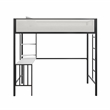 Novogratz Axel Metal Twin Loft Bed with Desk and Shelves in Black and Off White