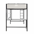 Novogratz Axel Full Metal Loft Bed with Desk and Shelves in Black and Off White