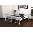 DHP Wallace Mid-Century Metal Queen Bed Frame with Underbed Storage in White