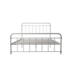 DHP Wallace Mid-Century Metal Queen Bed Frame with Underbed Storage in White