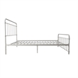 DHP Wallace Mid-Century Metal Queen Bed Frame with Underbed Storage in White