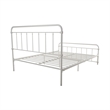 DHP Wallace Mid-Century Metal Queen Bed Frame with Underbed Storage in White