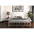 DHP Wallace Mid-Century Metal Queen Bed Frame with Underbed Storage in White