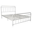 DHP Wallace Mid-Century Metal Queen Bed Frame with Underbed Storage in White