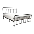 DHP Wallace Mid-Century Metal Queen Bed Frame with Underbed Storage in Black