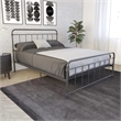 DHP Wallace Mid-Century Metal Queen Bed Frame with Underbed Storage in Black