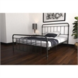 DHP Wallace Mid-Century Metal Full Bed Frame with Underbed Storage in Black