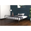 DHP Wallace Mid-Century Metal Full Bed Frame with Underbed Storage in Black