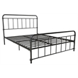 DHP Wallace Mid-Century Metal Full Bed Frame with Underbed Storage in Black