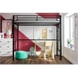 Your Zone Brittain Twin Metal Loft Bed in Black