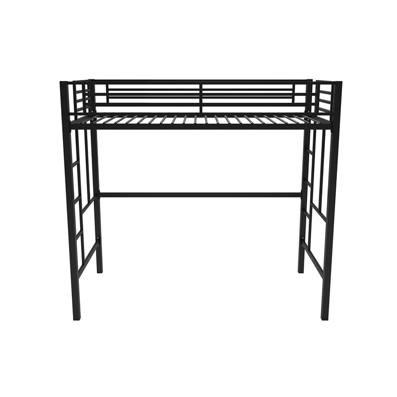 Your Zone Brittain Twin Metal Loft Bed in Black