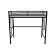 Your Zone Brittain Twin Metal Loft Bed in Black