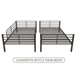 Mainstays Convertible Twin over Twin Metal Bunk Bed in Black