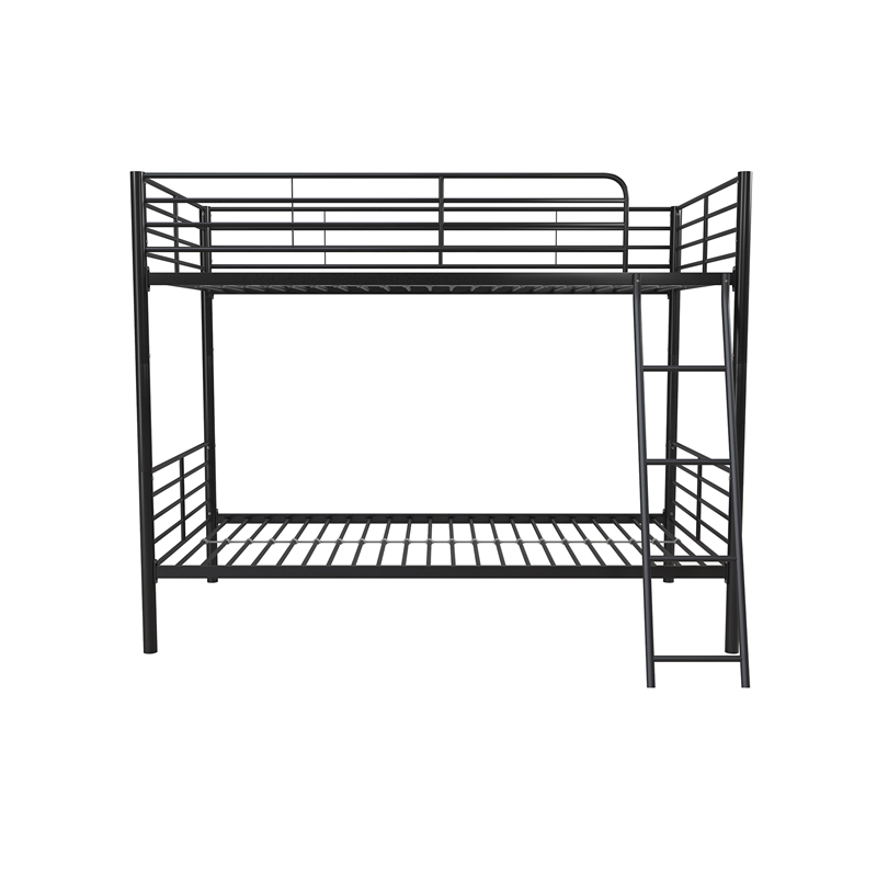 Mainstays Convertible Twin over Twin Metal Bunk Bed in Black