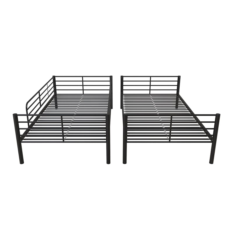 Mainstays Convertible Twin over Twin Metal Bunk Bed in Black
