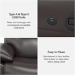 DHP Miller Recliner with Dual USB Port in Faux Leather in Dark Brown