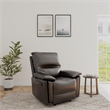 DHP Miller Recliner with Dual USB Port in Faux Leather in Dark Brown
