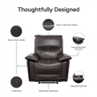 DHP Miller Recliner with Dual USB Port in Faux Leather in Dark Brown